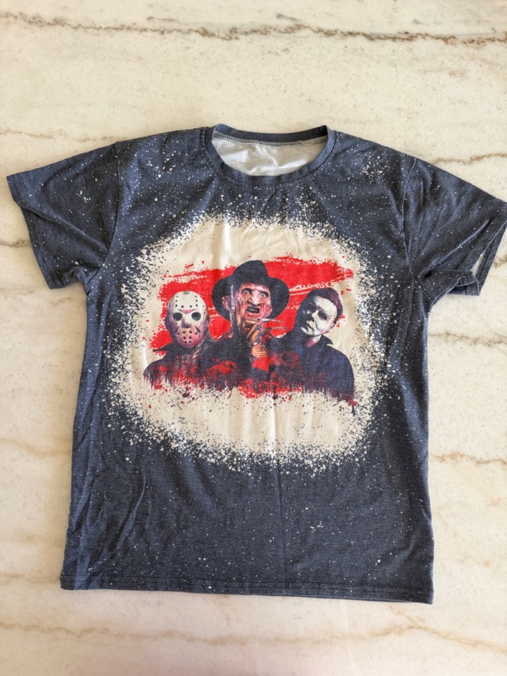 Graphic Horror Characters Short-Sleeve Tee - Dark Gray